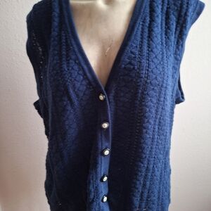Country Club by Koret Women's Golf Blue Knit Sweater Vest